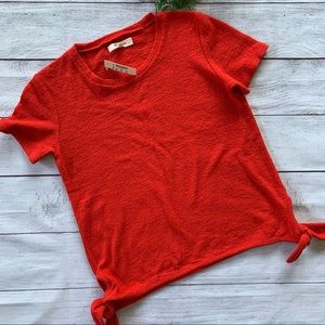 MADEWELL red terry side tie top XXS